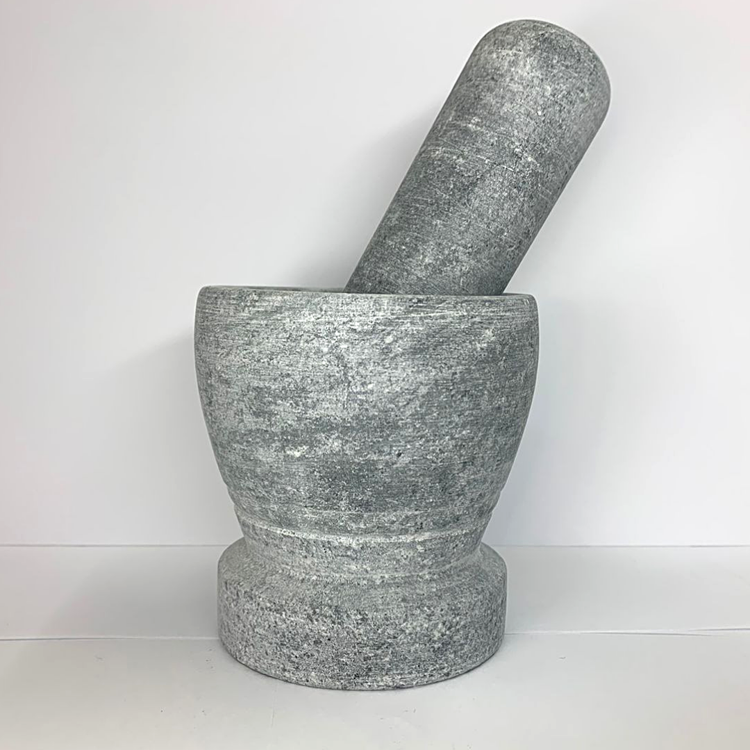 Pilão Socador em Pedra Sabão P Com Base Val Pedra Sabão