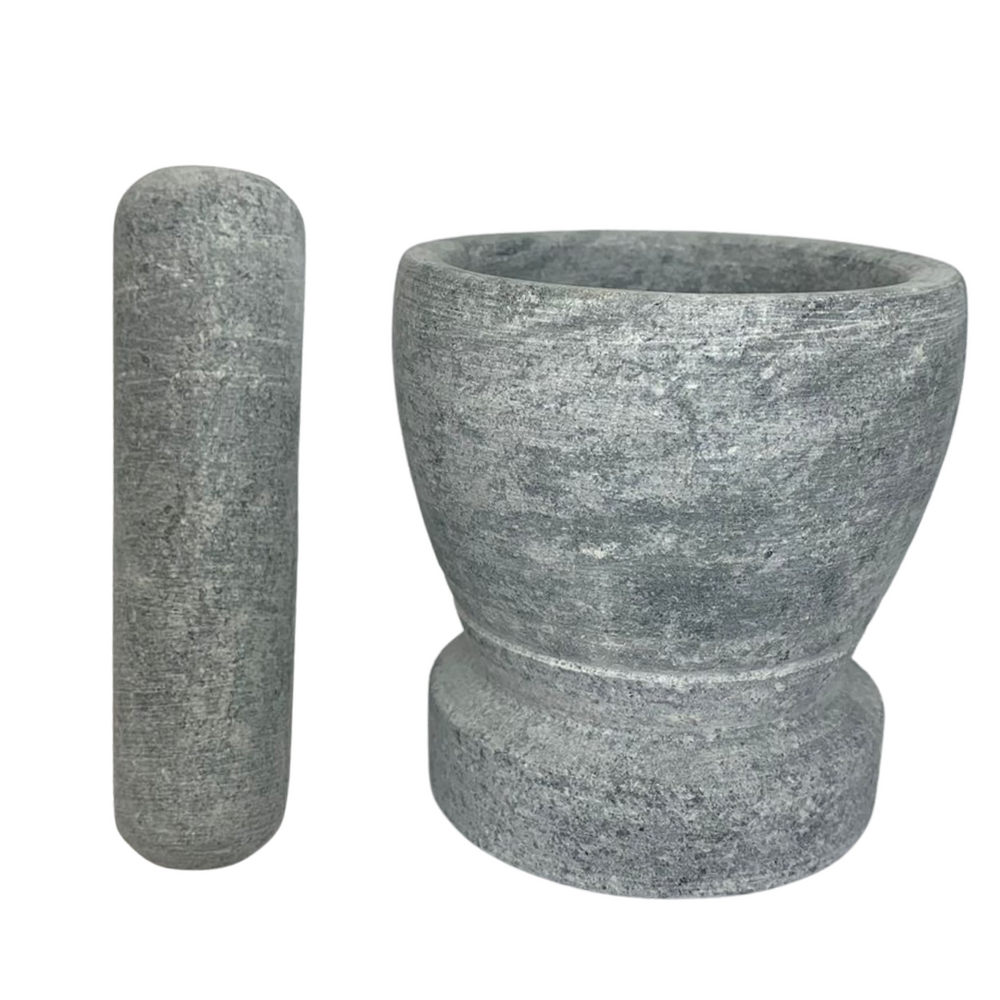 Pilão Socador em Pedra Sabão P Com Base Val Pedra Sabão