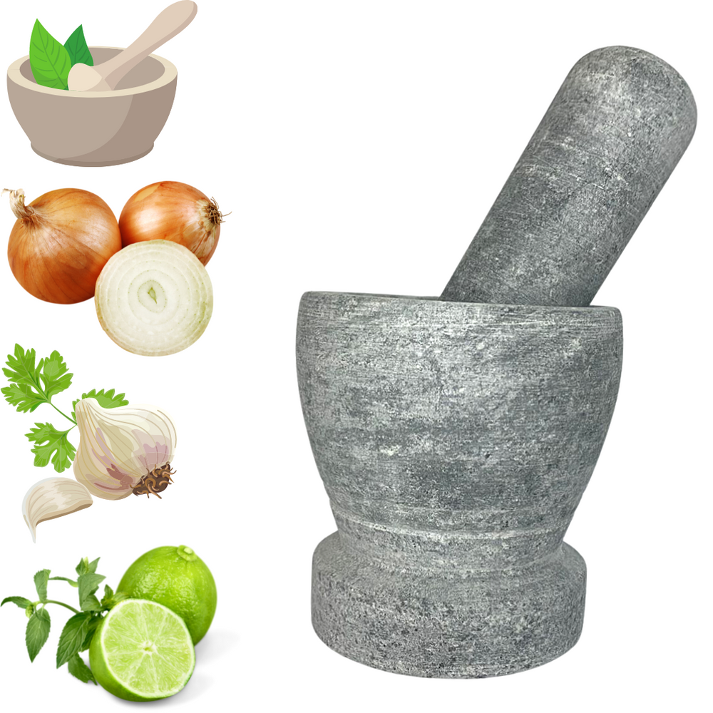 Pilão Socador em Pedra Sabão P Com Base Val Pedra Sabão