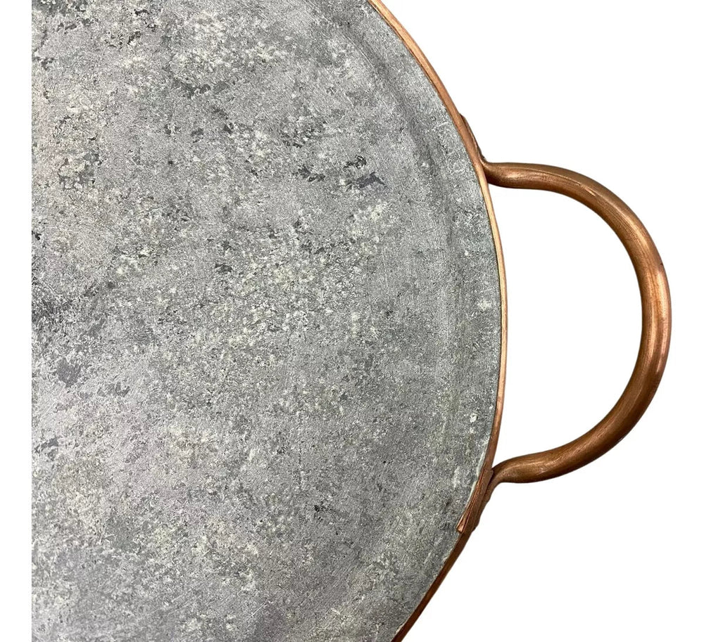 Forma Pedra Sabão Pizza Grelha Carne Alça em Cobre Val Pedra Sabão