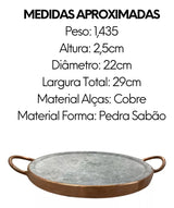Forma de Pedra Sabão Pizza Grelha Carne 22cm - A Gourmet