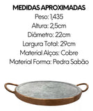 Forma de Pedra Sabão Pizza Grelha Carne 22cm