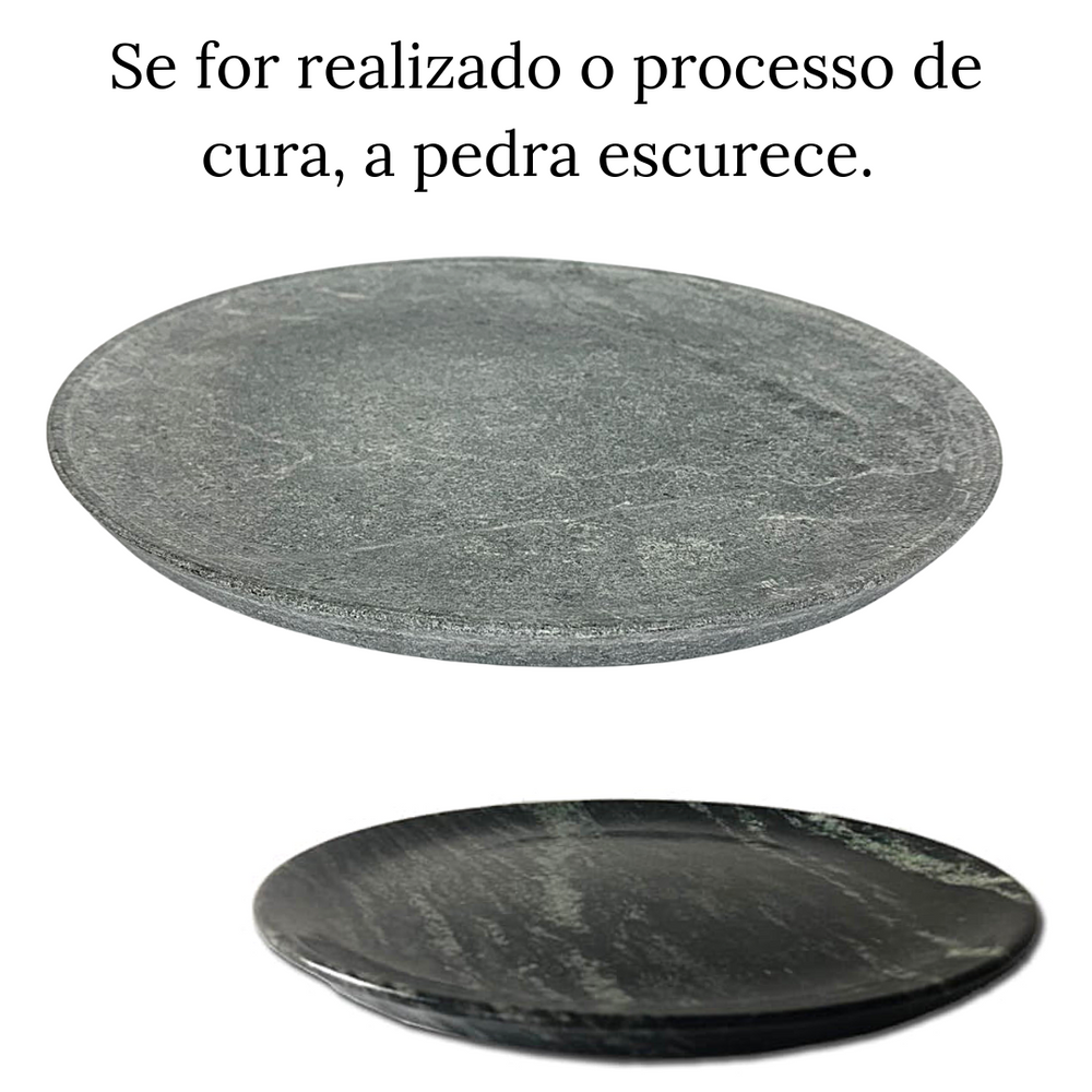 Prato Raso Redondo 28cm em Pedra Sabão Val Pedra Sabão