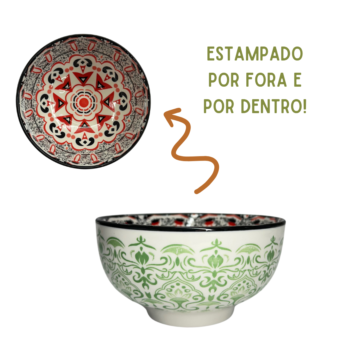 Tigela Cerâmica Estampada 350ml - A Gourmet