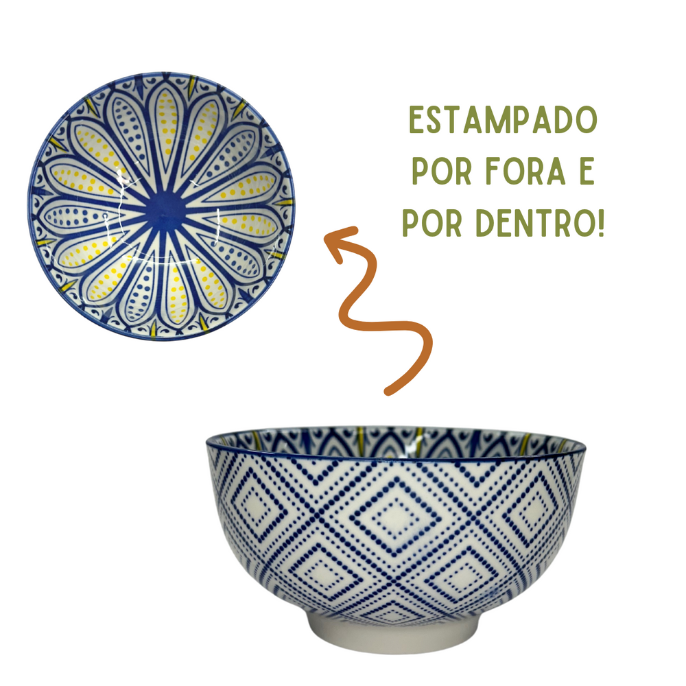 Tigela Cerâmica Estampada 350ml - A Gourmet