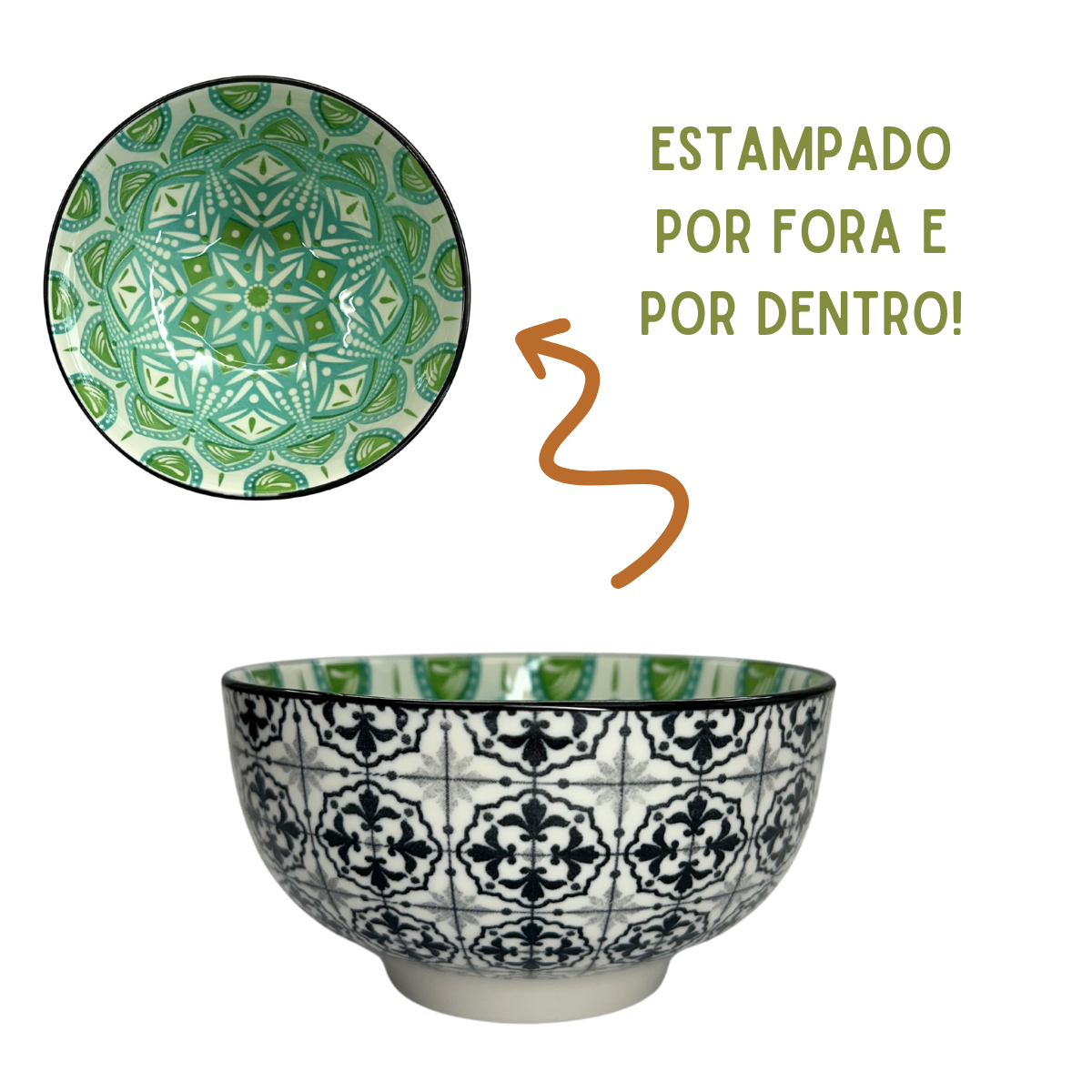 Tigela Cerâmica Estampada 350ml - A Gourmet