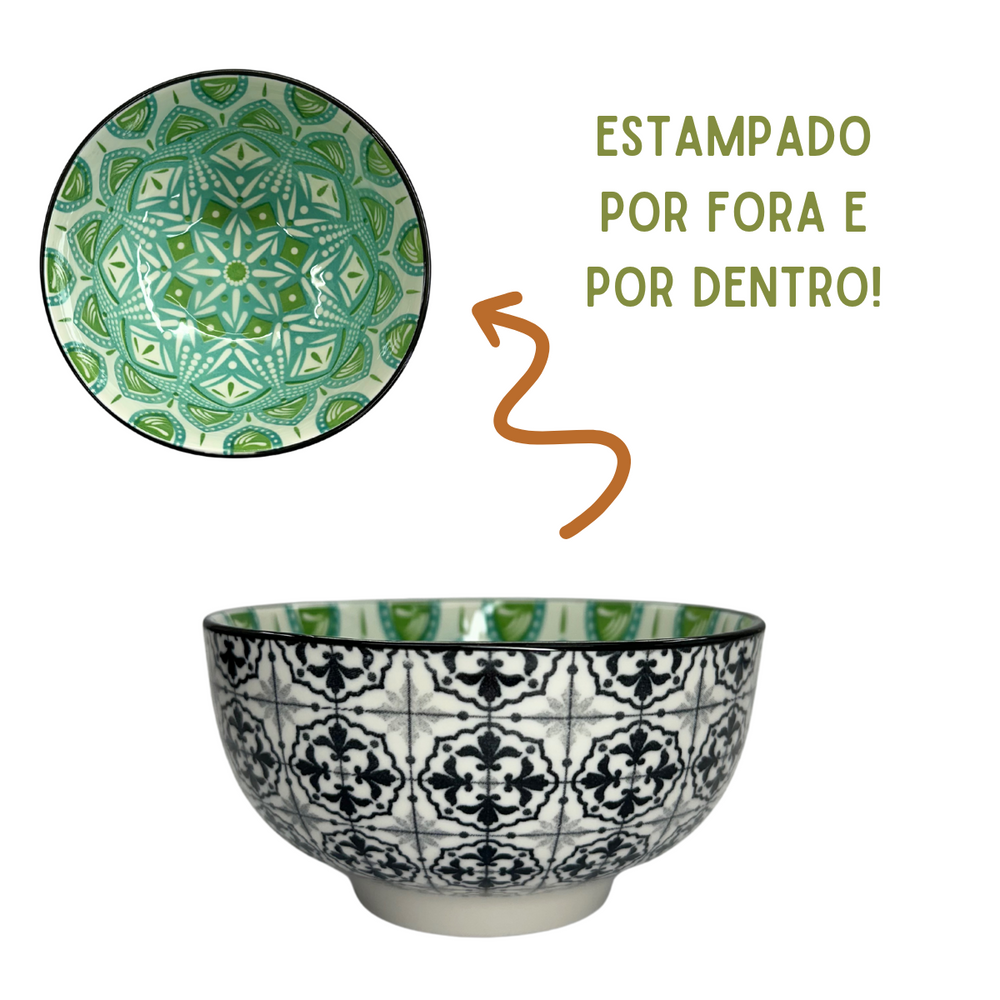 Tigela Cerâmica Estampada 350ml - A Gourmet
