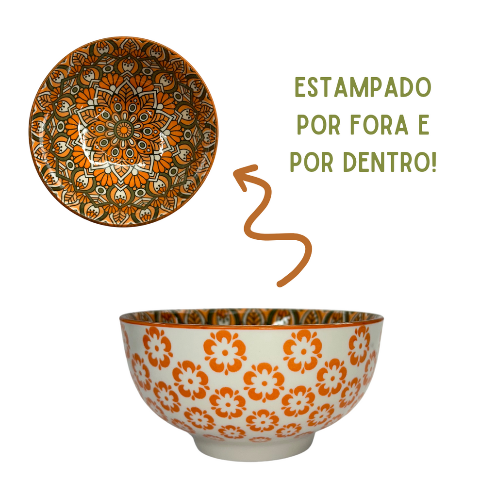 Tigela Cerâmica Estampada 350ml - A Gourmet