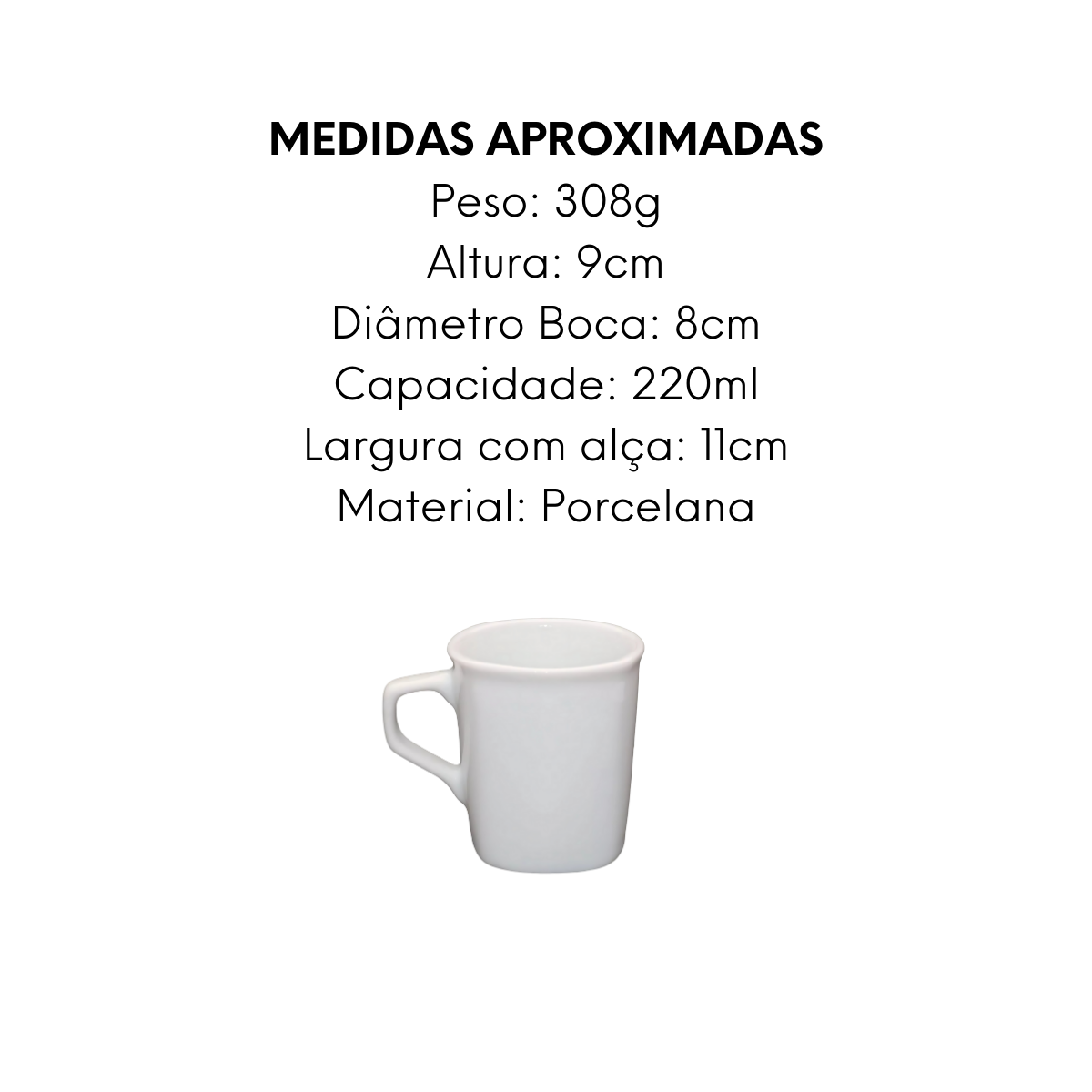 Caneca Quadrada Porcelana