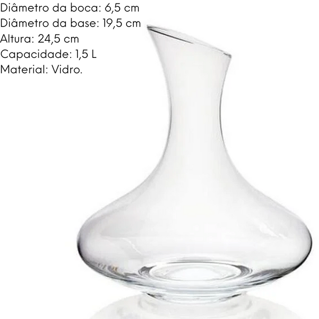 Decanter Para Vinho 1,5L de Vidro Main Image