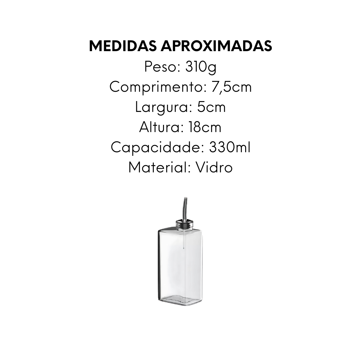 Azeiteiro ou Vinagreiro Galão em Vidro 330ml - A Gourmet