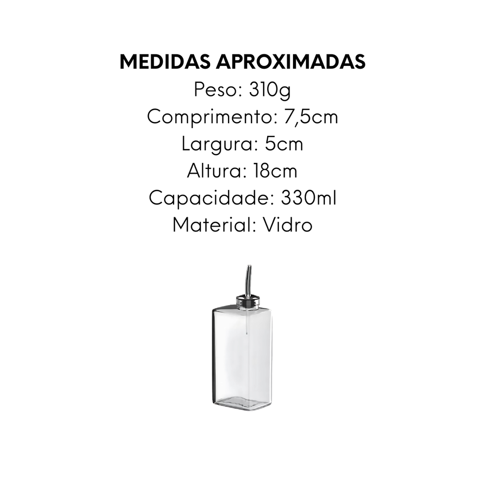 Azeiteiro ou Vinagreiro Galão em Vidro 330ml - A Gourmet