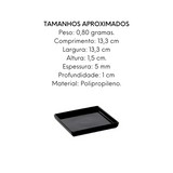 Prato Square PP Preto de Polipropileno VemPlast