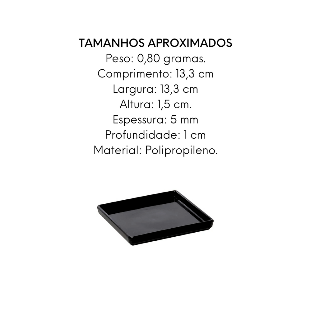 Prato Square PP Preto de Polipropileno VemPlast