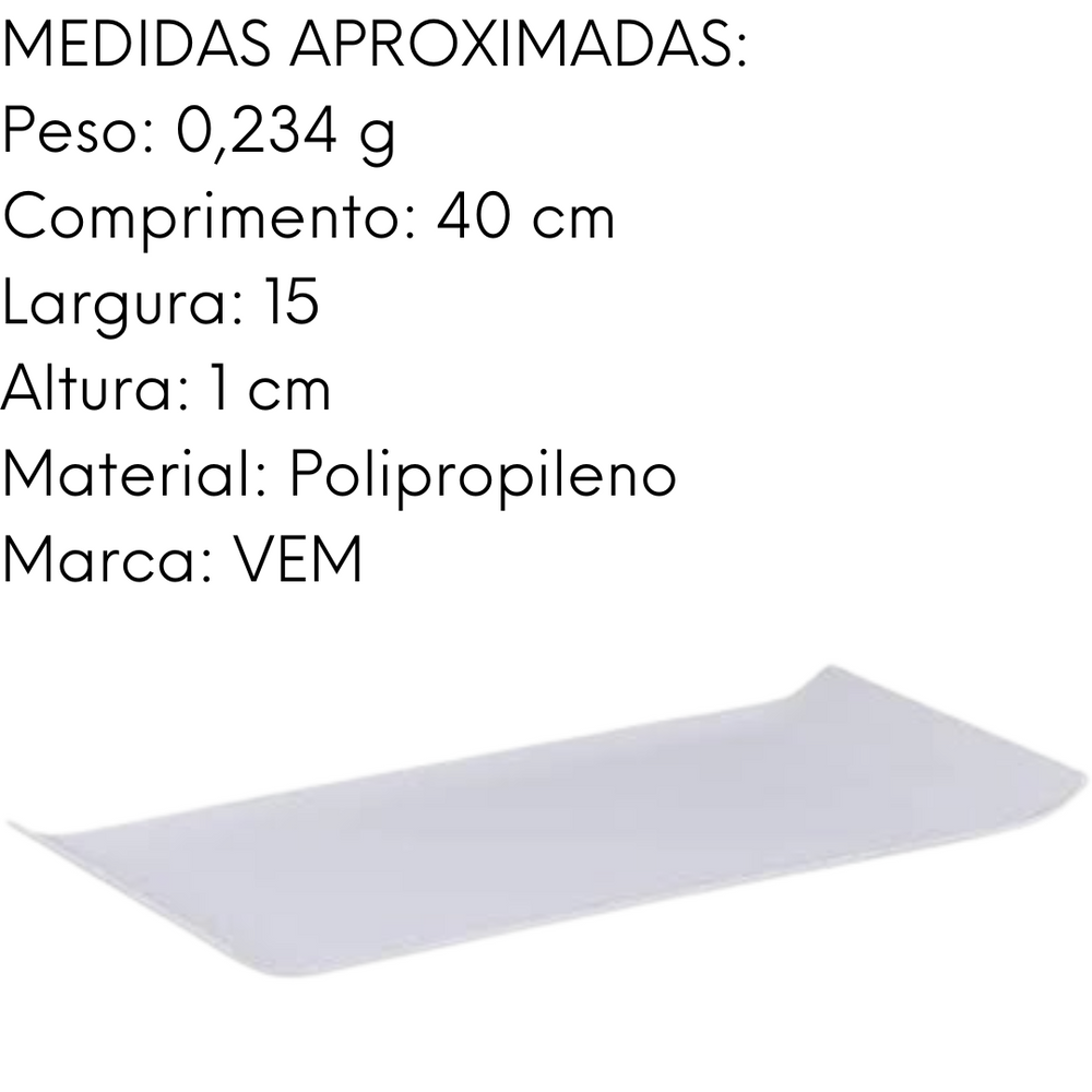 Bandeja Servir PP Branca - A Gourmet