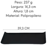 Bandeja servir preta em polipropileno 39 cm VemPlast