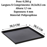 Prato Square Preto em Polipropileno VemPlast