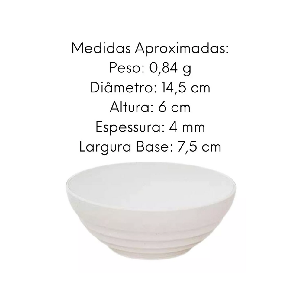 Tigela Bowl Oriental de 500ml Branca VemPlast