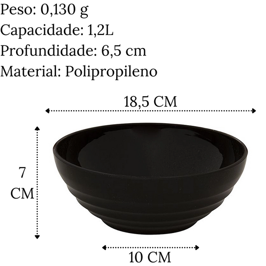 Tigela Bowl Sopeira Oriental 1,2L Preto