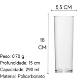 Copo Long Drink Salut 290ML em Policarbonato VemPlast
