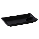 Prato sushi com molheira preto VemPlast