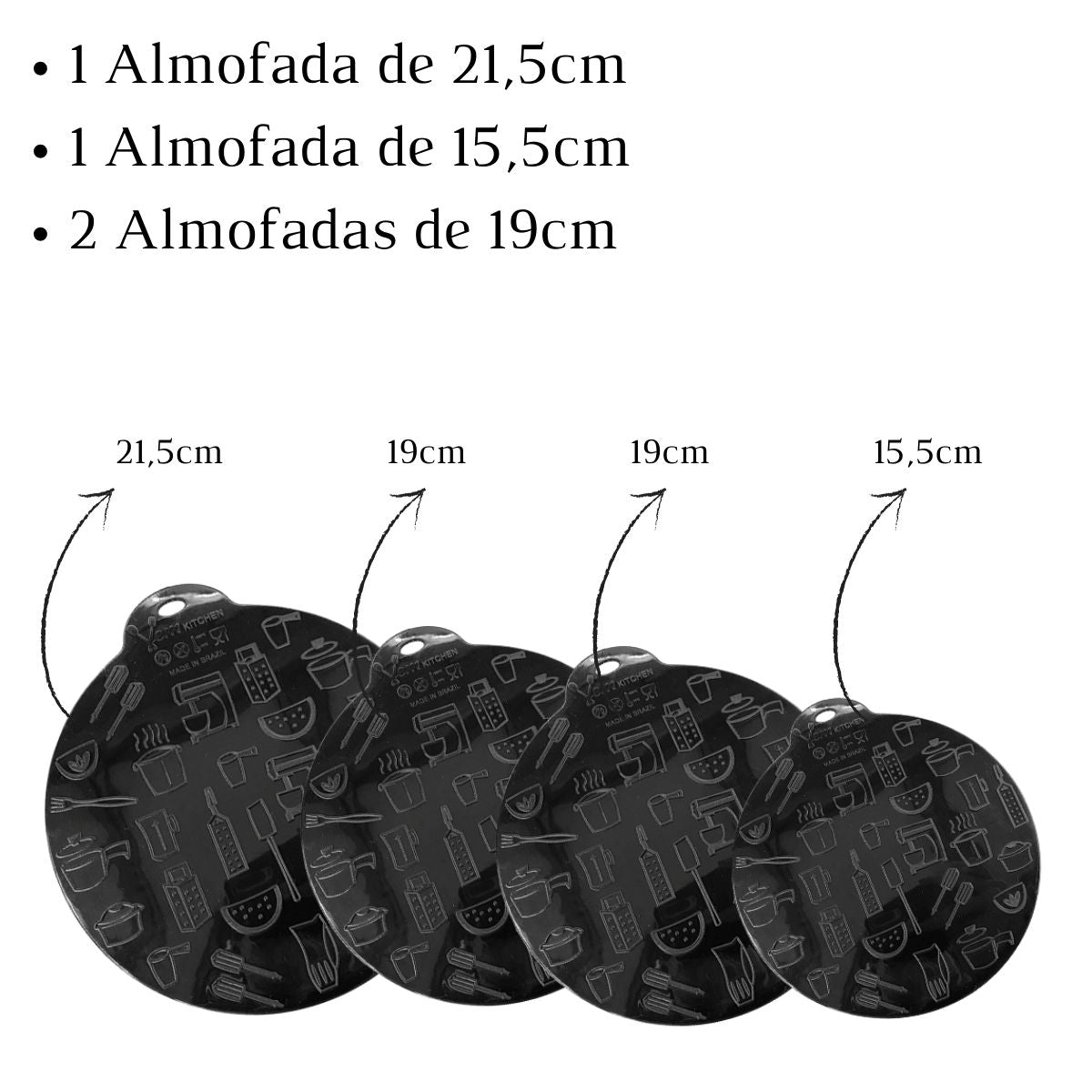Conjunto 4 Descanso Almofada em Silicone Fogão Indução VemPlast