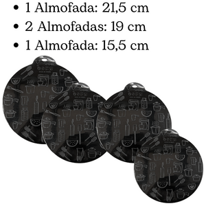 Conjunto 4 Descanso Almofada em Silicone Fogão Indução VemPlast