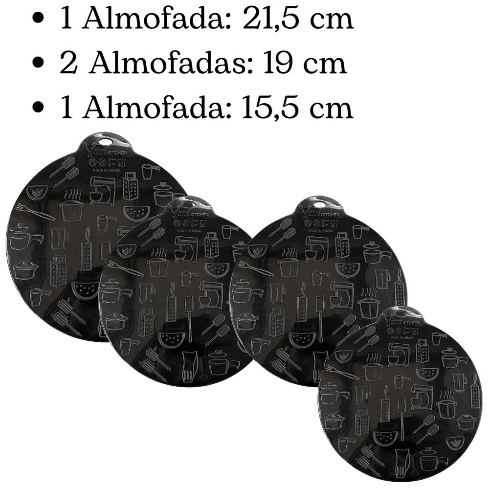 Conjunto 4 Descanso Almofada em Silicone Fogão Indução VemPlast