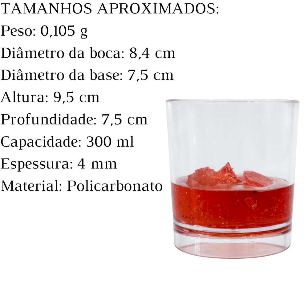 Copo Whisky 300 ml em Policarbonato VemPlast