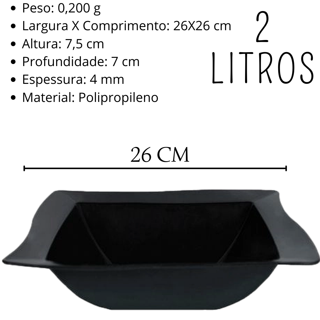 Tigela Saladeira Moove M Preta Polipropileno VemPlast