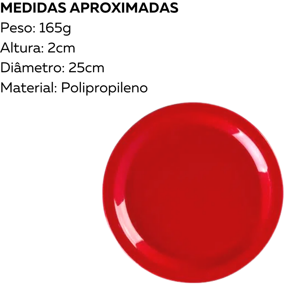 Prato Raso Elegance Vermelho Polipropileno VemPlast