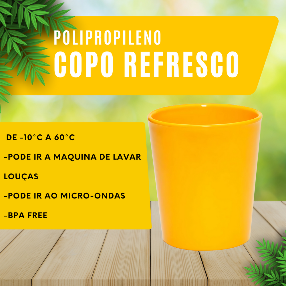 Copo de Polipropileno amarelo 350ml - A Gourmet