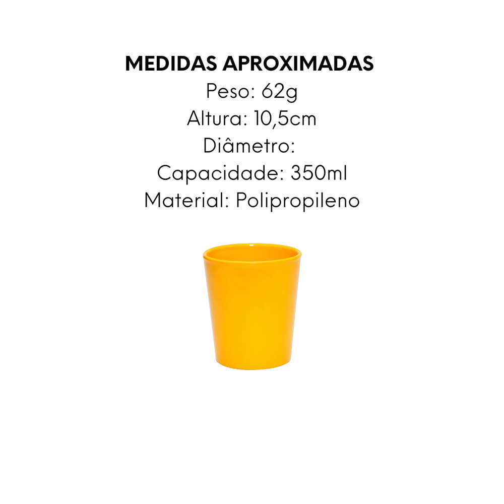 Copo de Polipropileno amarelo 350ml - A Gourmet