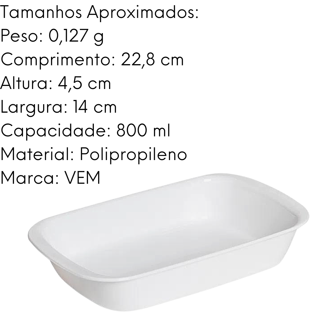 Travessa Servir PP Branca Polipropileno VemPlast