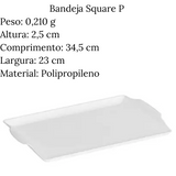 Bandeja Square Branco em Polipropileno VemPlast
