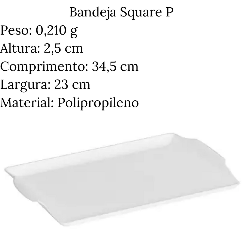 Bandeja Square Branco em Polipropileno VemPlast