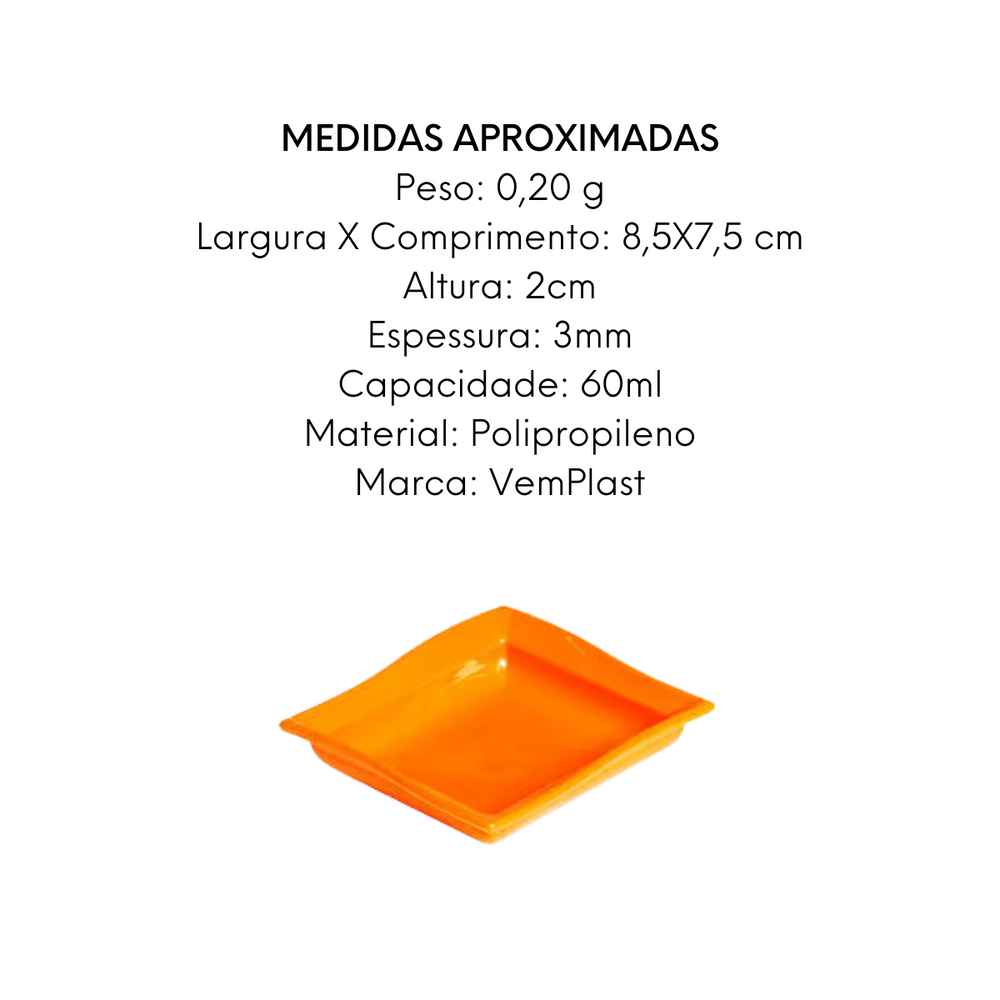 Molheira Shoyu Laranja de Polipropileno VemPlast