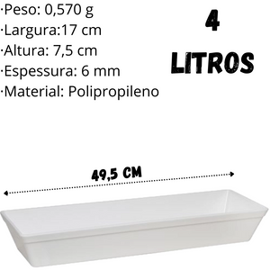 Travessa Stillo M 4L Branco em Polipropileno VemPlast