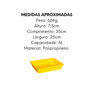 Travessa Stillo G Amarela Polipropileno - A Gourmet