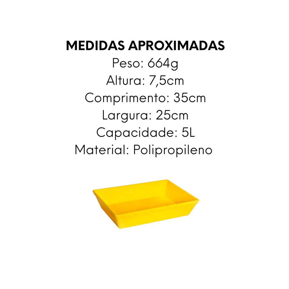 Travessa Stillo G Amarela Polipropileno - A Gourmet
