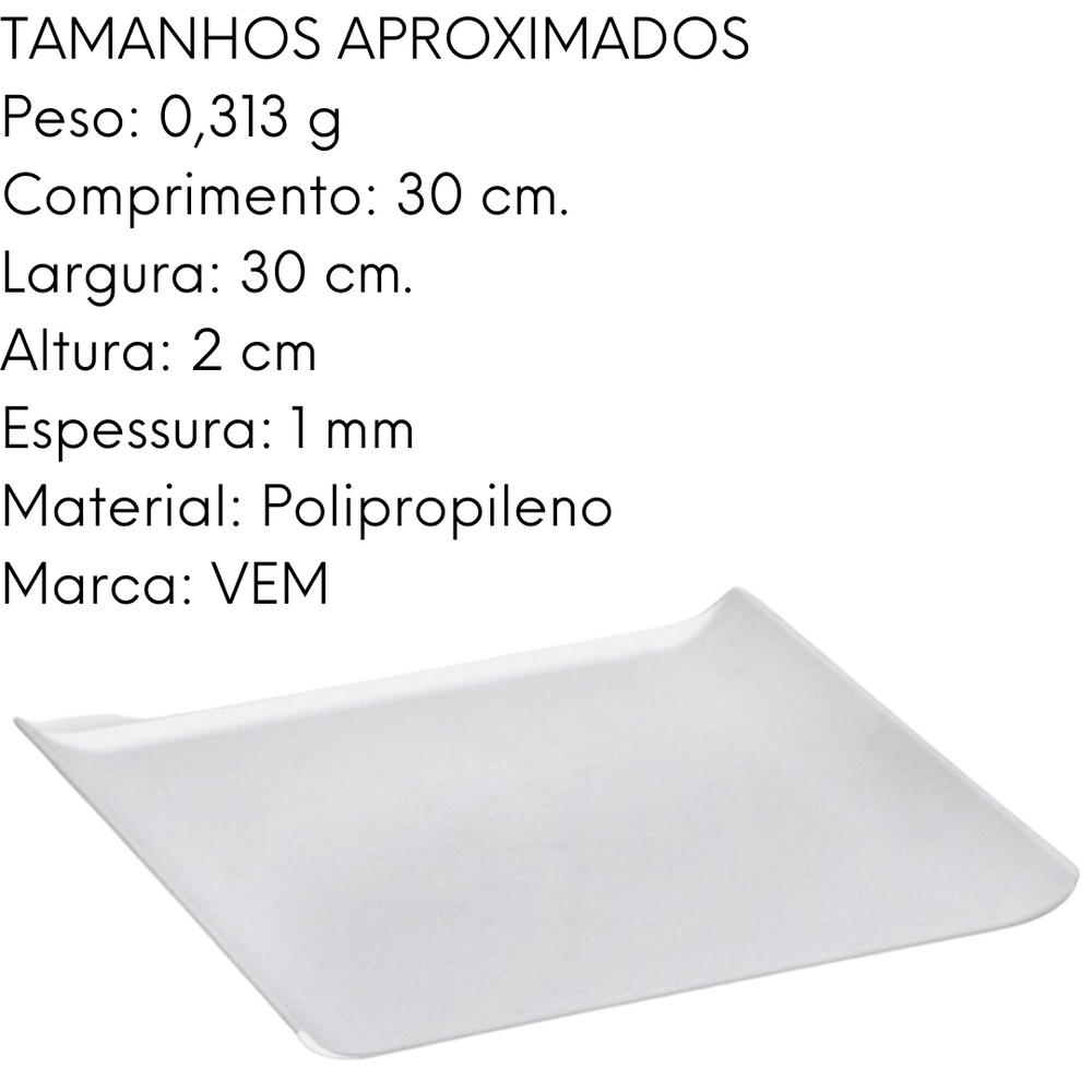 Bandeja Para Servir Branca em Polipropileno VemPlast