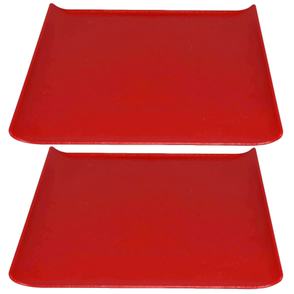 Bandeja Servir Quadrada Vermelha Policarbonato VemPlast