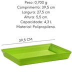 Travessa Stillo Rasa G Verde 4,3L VemPlast