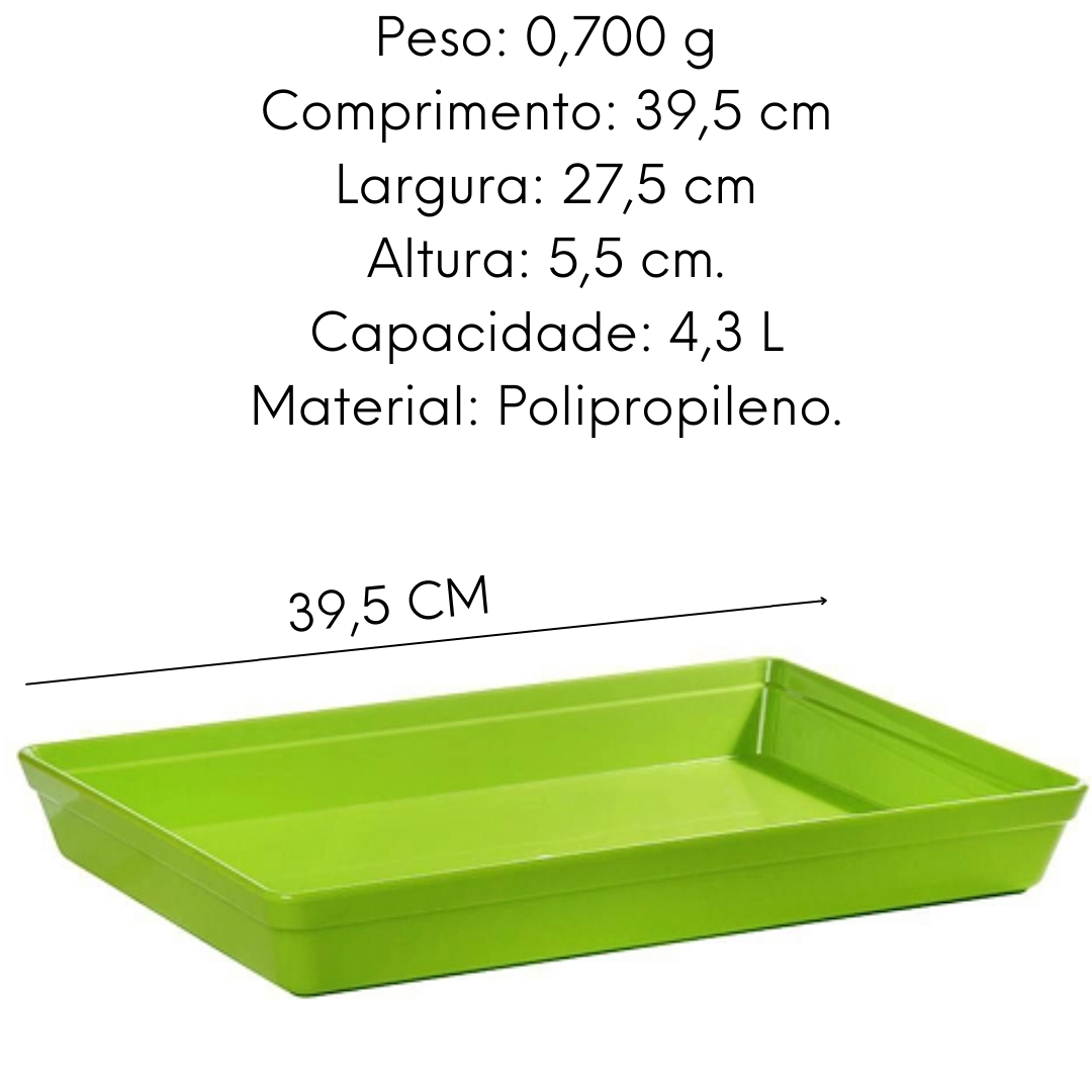 Travessa Stillo Rasa G Verde 4,3L VemPlast