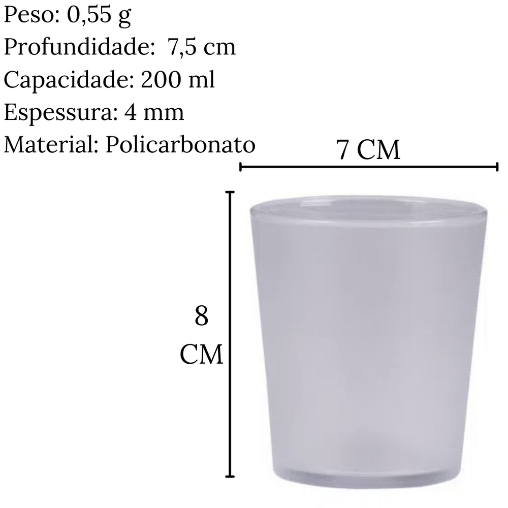 Copo Fresc 200ML Natural em Policarbonato VemPlast
