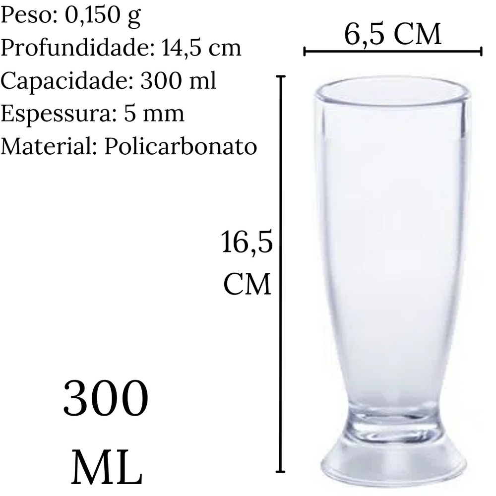 Copo Tulipa para Chopp em Policarbonato VemPlast