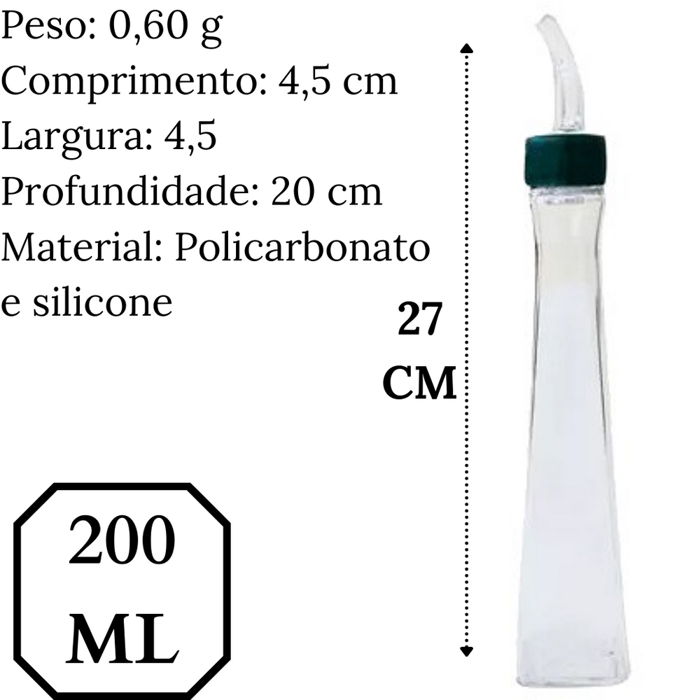 Porta Azeite Vinagre Policarbonato 200ML VemPlast
