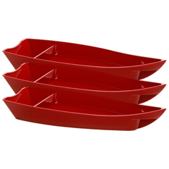 Barca Para Sushi Vermelha de Policarbonato 38cm - A Gourmet