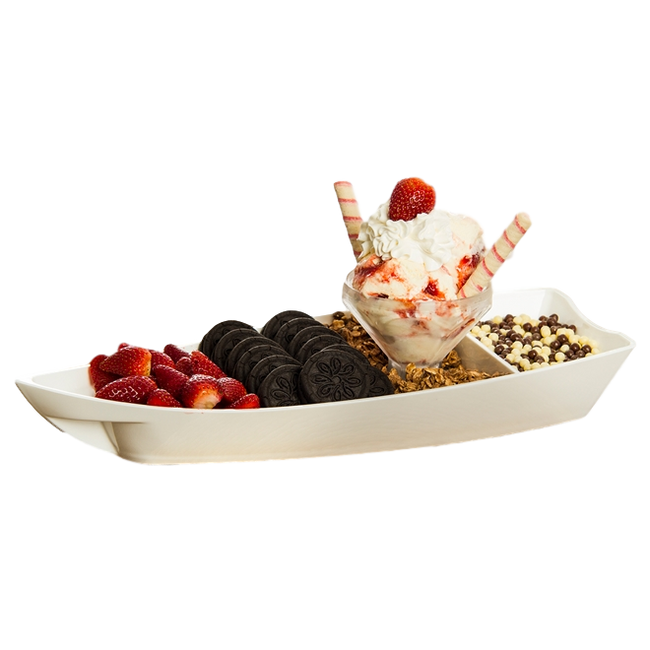 Barca Sushi e Açai P 600ML em Policarbonato Branca VemPlast Hover Image