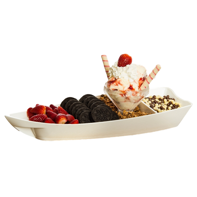 Barca Sushi e Açai P 600ML em Policarbonato Branca VemPlast